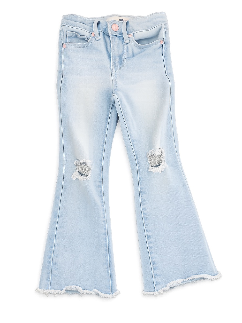 Light Blue Distressed Flare Jeans for Women